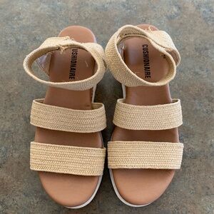 Cushionaire Neutral Woven Triple-Strap Sandals - Beige